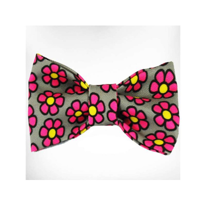 Pink - Daisies Doggie Bow Tie - Large 5\