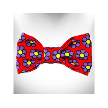 Purple  - Daisies Doggie Bow Tie - Large 5\
