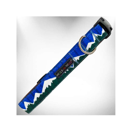 Blue/Green Snowcap Mtn - Mountain Dog Collars - M 1\