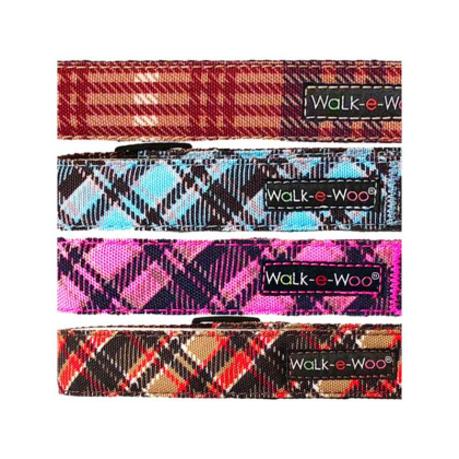 Hot Pink - Plaid Dog Collars - XS 5/8\