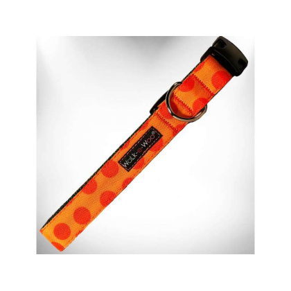 Orange - Polka Dot Dog - Monotone Collars - XS 5/8\
