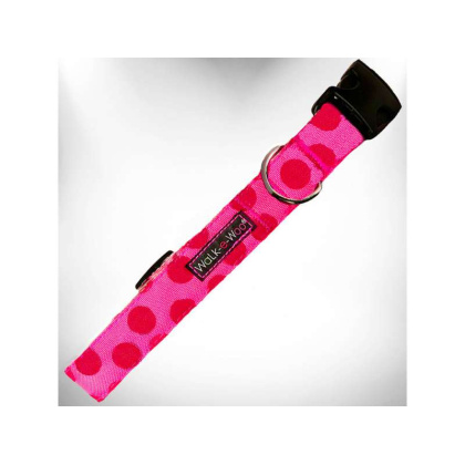Pink - Polka Dot Dog - Monotone Collars - XL 1.5\